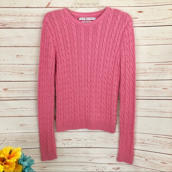 Tommy Hilfiger Sweaters | Tommy Hilfiger Pink Cable Knit Sweater | Color: Pink | Size: M | Bjcich's Closet